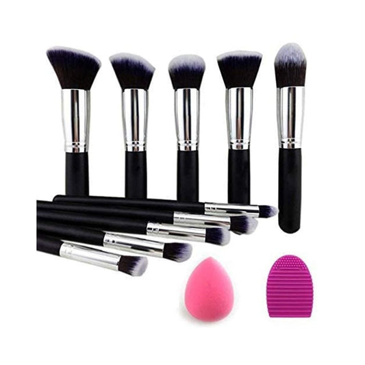 LX INDIA Makeup Brush URBANMAC Premium Synthetic Kabuki Makeup Brush Kit with Blender Sponge and Brush Cleaner