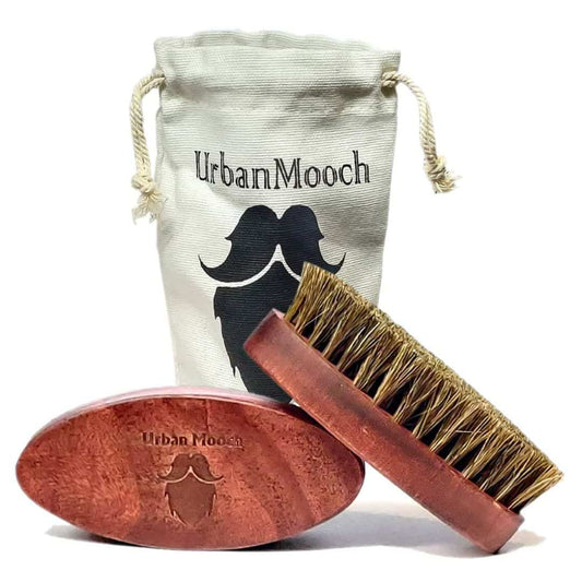 LX INDIA Beard Brush UrbanMooch 100% Boar Bristle Beard Brush for Men With Wood Handle oval