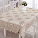 LXINDIA Table Cloth URBANO HOMZ Cotton Tablecloth (145 Cm X 220 Cm) Beige and Off White