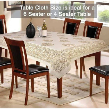 LXINDIA Table Cloth URBANO HOMZ Cotton Tablecloth (145 Cm X 220 Cm) Beige and Off White