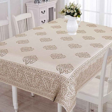 LXINDIA Table Cloth URBANO HOMZ Dining Table Cover (Beige and Off White)