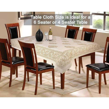 LXINDIA Table Cloth URBANO HOMZ Dining Table Cover (Beige and Off White)