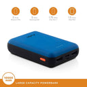 LXINDIA Power Bank URBN 10000 mAh Li Polymer Ultra Compact Power Bank (Bright Blue)