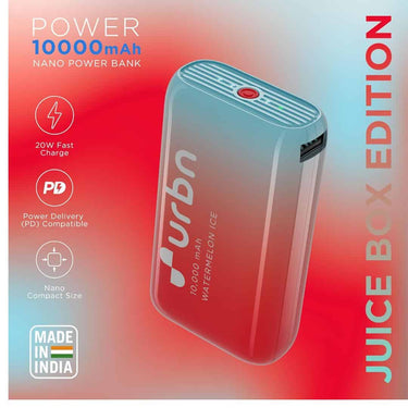 LXINDIA Power Bank URBN 10000 mAh Nano Power Bank Juice Box Edition (Watermelon Ice)