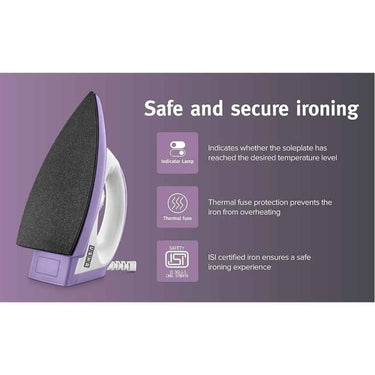 LXINDIA Cloth Iron USHA EI Armor 1100 W Dry Iron (Purple)