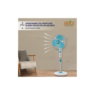 LXINDIA Pedestal fan USHA Maxx Air Ultra 400MM Pedestal Fan (LIGHT BLUE)