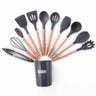 LXINDIA kitchen tool USHA SHRIRAM 12Pcs (with Holder) Silicon Spatula Set for Non Stick Pans