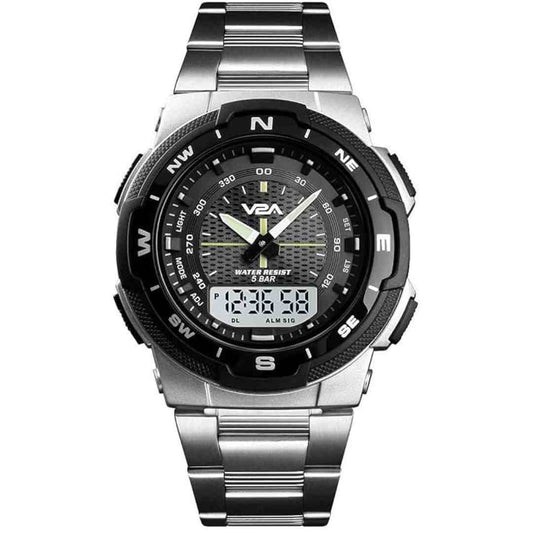 LX INDIA Analog Watch Black Silver V2A Analogue  Digital Men's Watch
