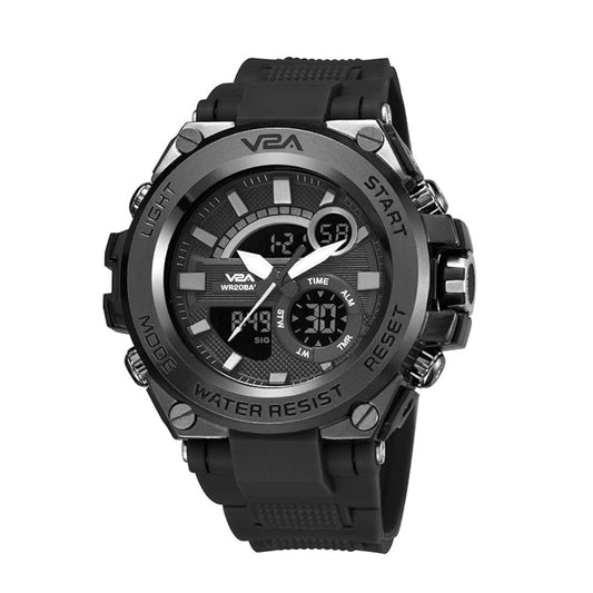 LX INDIA Watch V2A Chronograph Analogue and Digital Sports Watch for Men (Black)