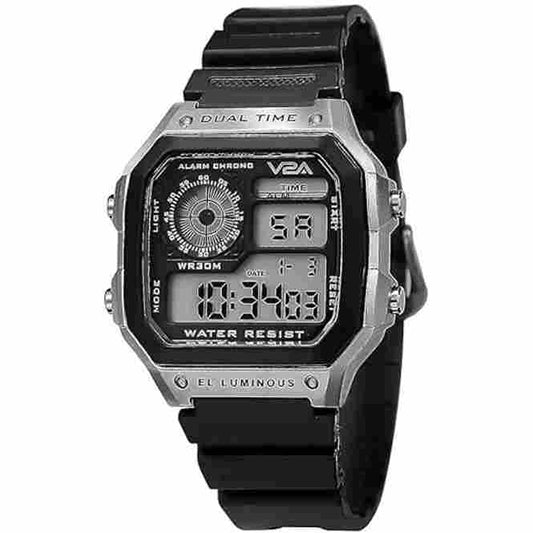 LX INDIA Digital Watch Black-Silver V2A Chronograph Ultra-Thin Unisex Multi Function Digital Sports Watch