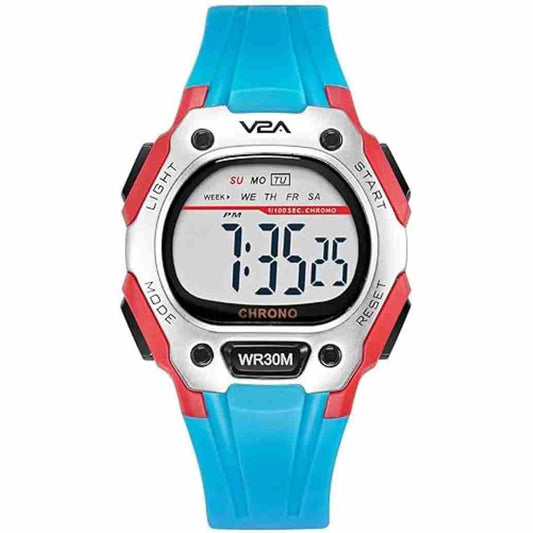 LX INDIA Digital Watch Light-Blue V2A Digital Water Resistant Kids Blue and Orange Sports Watch for Boys
