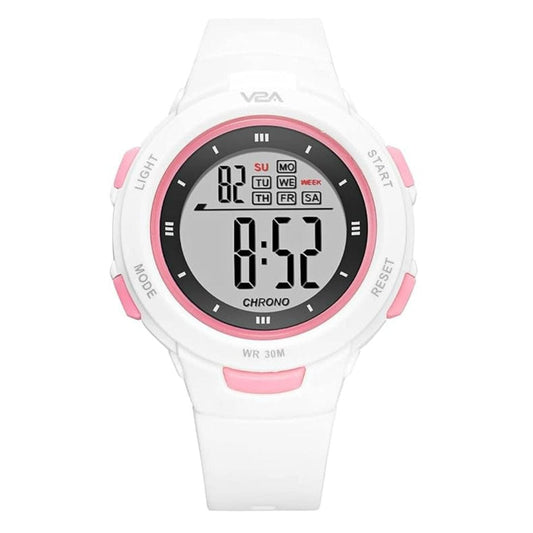 LX INDIA Watch White V2A Waterproof Watch for Kids Age 5-13 for Multi-Functional 30 M Digital Sports Watches