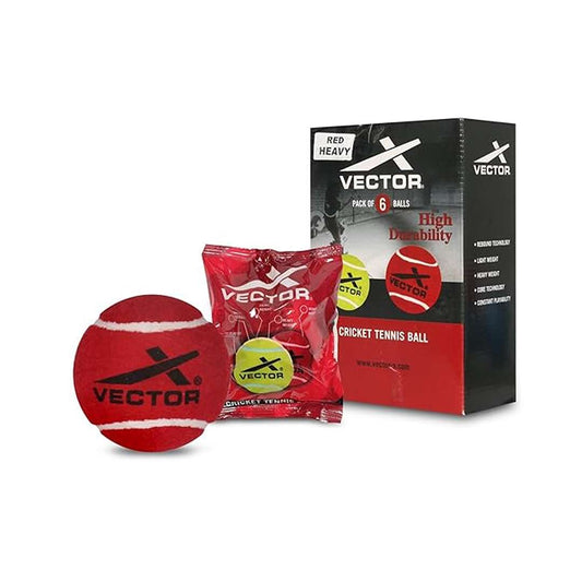 LX INDIA Tennis Ball Vector X Cricket Tennis Ball (Heavy) (Pack of 6)