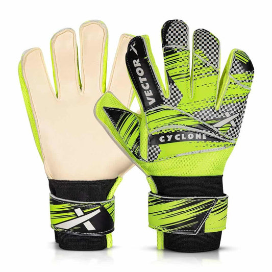 LX INDIA Football Glove Size 7 Vector X Cyclone Goalkeeper Gloves White Green Black