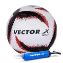 LXINDIA Football Vector X Neo Rubber Moulded Football with Pump White Black Red