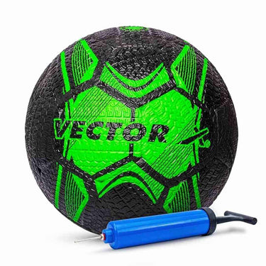 LXINDIA Football Vector X Street Soccer Rubber Moulded Football with Pump Size 5 BLACK GREEN