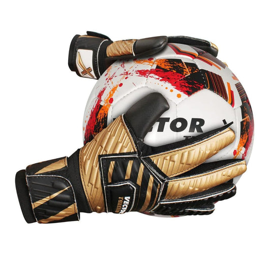 LX INDIA Football Glove Vector X Tornado Adult Goalkeeper Gloves Black Gold