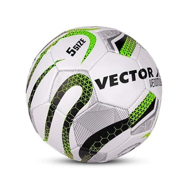 LXINDIA Football Vector X Vector X Venomous PVC Material Machine Stitched Football (White Green) Size 5