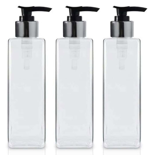 LXINDIA Shampoo Dispenser Vedini Empty Refillable Pump DIY Plastic Bottle for Shampoo ( Pack of 3)