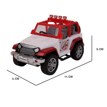 LXINDIA Toys VEERO Ranger Adventure Jeep Pull Back Toy (Red)