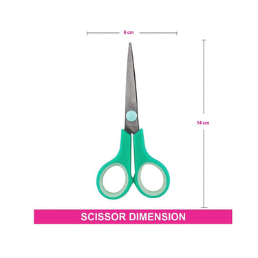 LXINDIA desk essential VEGA Compact Scissors Green (Pack of 2)