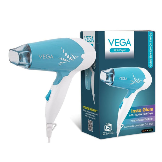 LXINDIA Dryer VEGA Insta Glam Foldable 1000 Watts Hair Dryer For Men And Women (Vhdh-29)