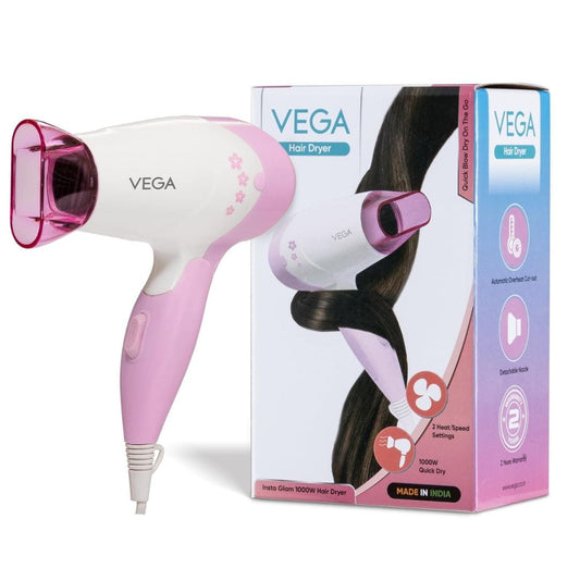 LXINDIA Dryer Vega Insta Glam Foldable 1000 Watts Hair Dryer (VHDH-20)