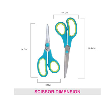 LXINDIA desk essential Vega Scissor Set (Color May Vary) Set of 2