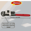 LXINDIA VENUS 10Inch Pipe Wrench Pack of 1 (10x250mm)