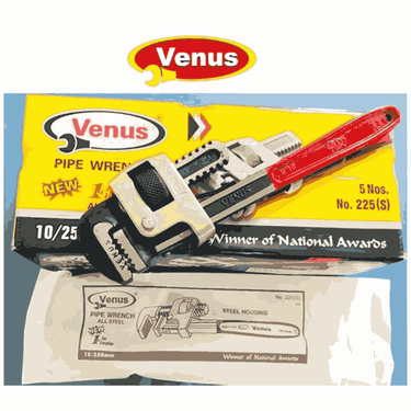 LXINDIA VENUS 10Inch Pipe Wrench Pack of 1 (10x250mm)