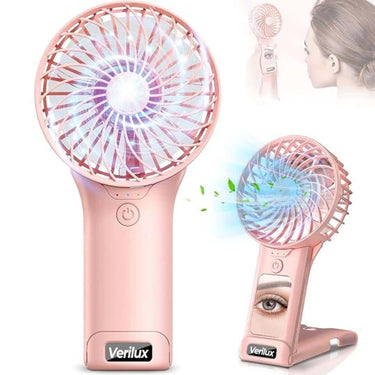 LXINDIA FANS Verilux Mini Portable Fan with Mirror (Pink)