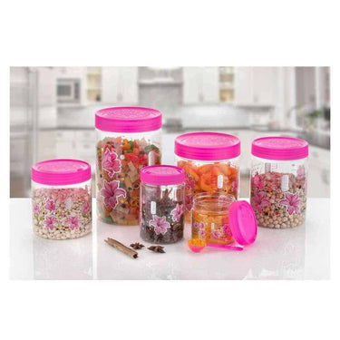 LXINDIA Containers Vetalic Plastic Containers(Set of 12 Pink)