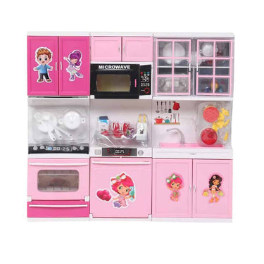 LXINDIA Toys VGRASSP Sound and Light Up Stove Interactive Kitchen Set (Pink)