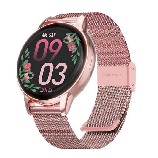 LX INDIA Smart Watch Vibez Smart Watch for Women (Emerald, Rose Gold)