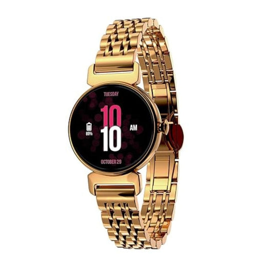 LX INDIA Smart Watch Vibez Smartwatch for Women with Metal Strap (Gold, VBSW2214)
