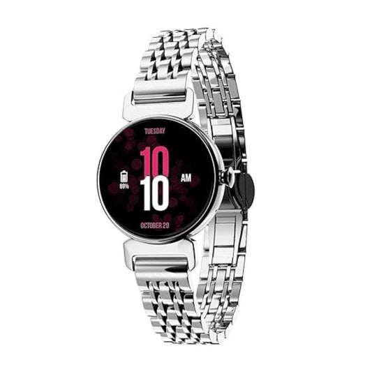 LX INDIA Smart Watch Vibez Smartwatch for Women with Metal Strap (Silver, VBSW2205)