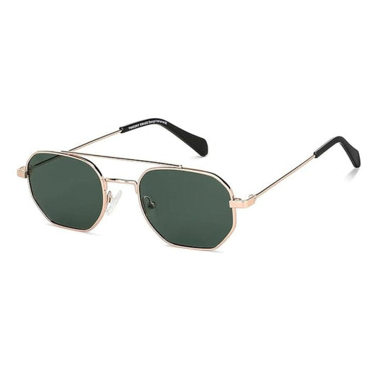 LX INDIA Sunglasses Gold VINCENT CHASE EYEWEAR Unisex Adult | Full Rim Hexagonal Stylish Sunglasses