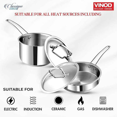 LXINDIA cookware Vinod Classique Deluxe Stainless Steel Cookware Combo (Set of 2 Pcs)