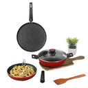 LXINDIA cookware Vinod Connect Non Stick Detachable Cookware Combo (Set of 3) with Bakelite Handle