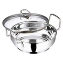 LXINDIA cookware Vinod Stainless Steel Kadhai with Glass Lid (4 Litre) (26cm)