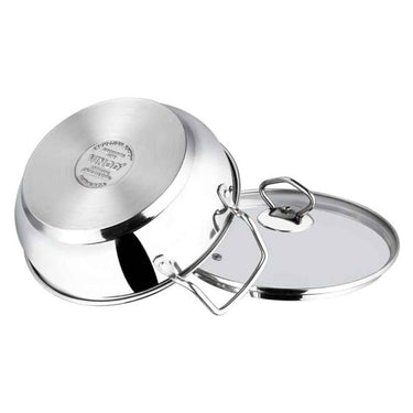 LXINDIA cookware Vinod Stainless Steel Kadhai with Glass Lid (4 Litre) (26cm)