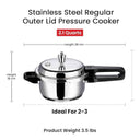 LXINDIA cookware Vinod Stainless Steel Pressure Cooker 2 Litres