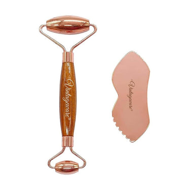 LXINDIA Face Massager Vintageware copper Face Roller With Gua Sha Massager Combo