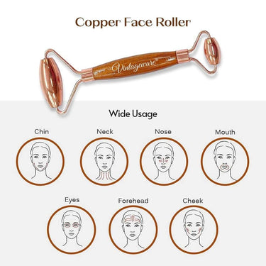 LXINDIA Face Massager Vintageware copper Face Roller With Gua Sha Massager Combo