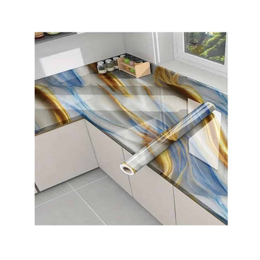 LXINDIA Wallpaper Vinyl Marble Wallpaper Peel and Stick Waterproof Wallpaper Pack of 2 (JSK New Ocean Gold)