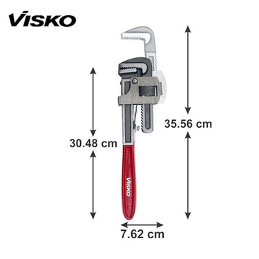 LXINDIA Visko 14 inches Pipe Wrench Steel (Red)