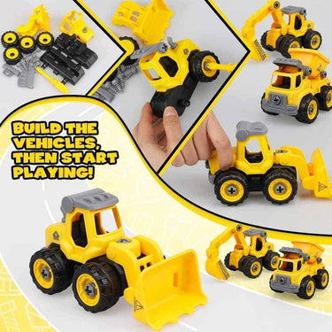 LXINDIA Toys Vivatra New Construction JCB Toys (Set of 4 Yellow)