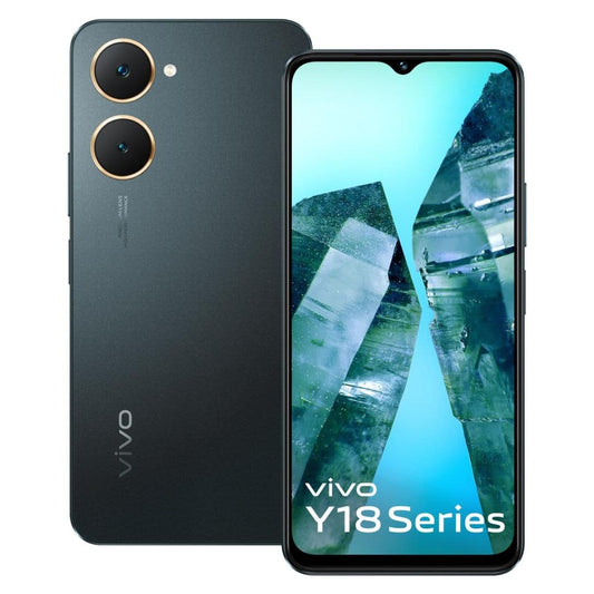 LX INDIA Mobile Phones vivo Y18t (Space Black, 4GB RAM, 128GB Storage) Without Charger