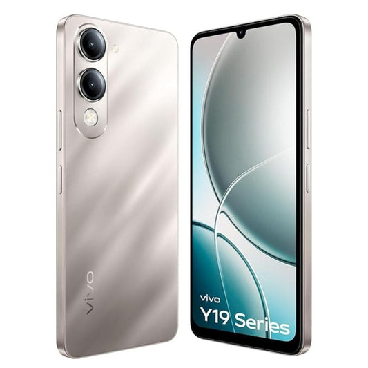 LX INDIA Mobile Phones Vivo Y19e (Titanium Silver, 4GB RAM, 64GB Storage) with Charger