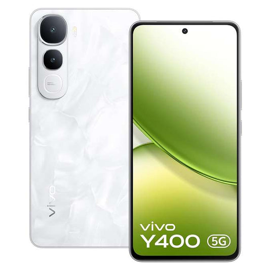 LX INDIA Mobile Phones Vivo Y400 5G (Glam White, 8GB RAM, 256GB Storage)